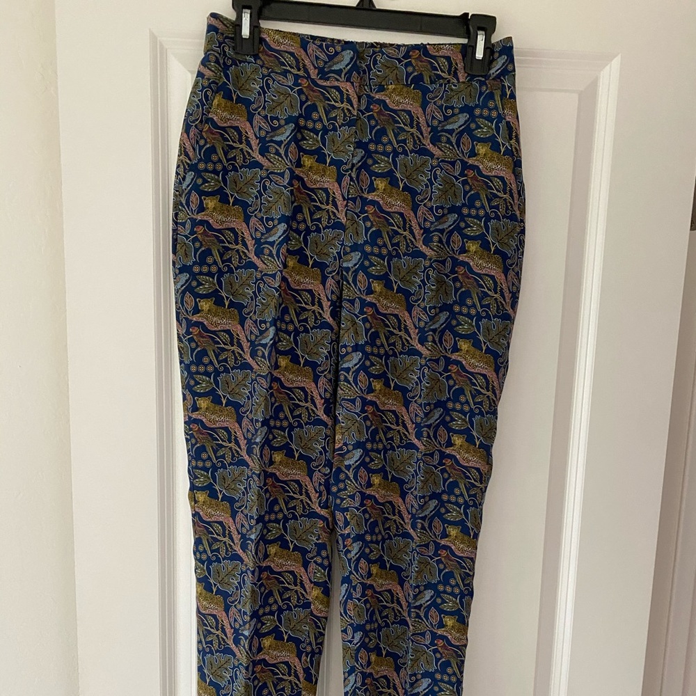 J crew silk cheetah pants size 4